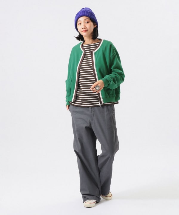 【+10%ポイントUP】スリートーン スウェット カーディガン Model： H165 B80 W59 H85　Size： 1