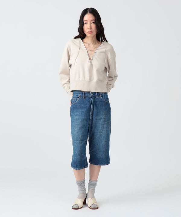 〈WOMEN〉レース アップ スウェット Model : H170 B83 W60 H87　Size : SIZE 1