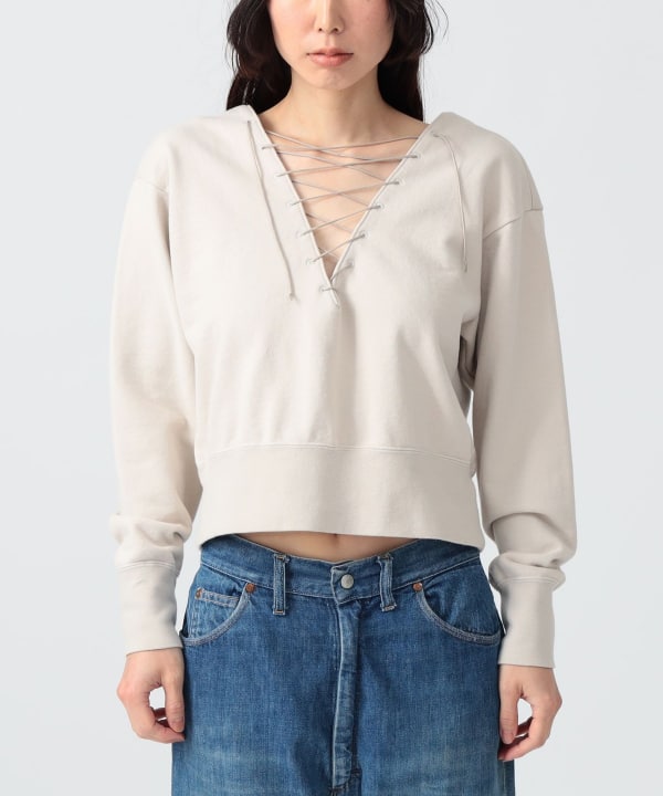 〈WOMEN〉レース アップ スウェット
