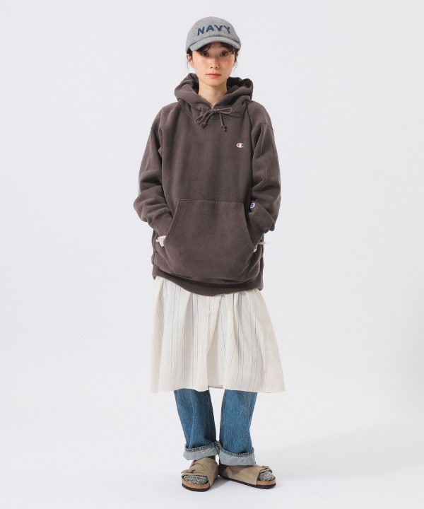 【別注】Champion × BEAMS BOY / リバースウィーブ(R) フーディー Model : H161 B76 W60 H82　Size : M SIZE