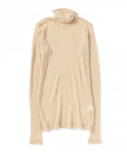 AURALEE / WOOL RASCHEL MESH TURTLE NECK L/S TEE