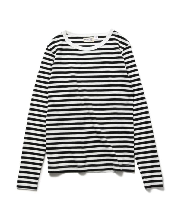 BEAMS BOY（ビームス ボーイ）フライス 1cm ボーダー Tシャツ（T