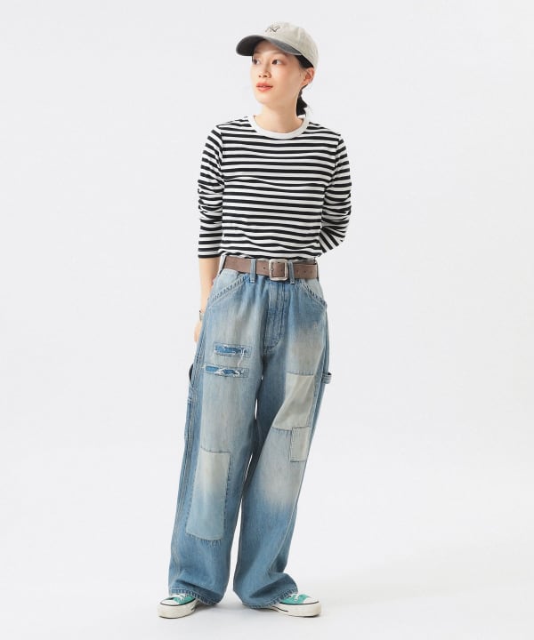 BEAMS BOY（ビームス ボーイ）フライス 1cm ボーダー Tシャツ（T