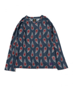 ○NEEDLES / L/S U NECK TEE - MESH / FLORAL PT.