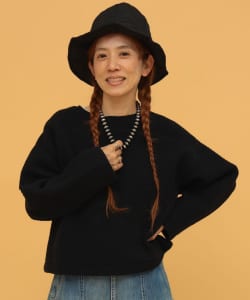 〈WOMEN〉BEAMS JAPAN / キルト ジャカード クルー カットソー