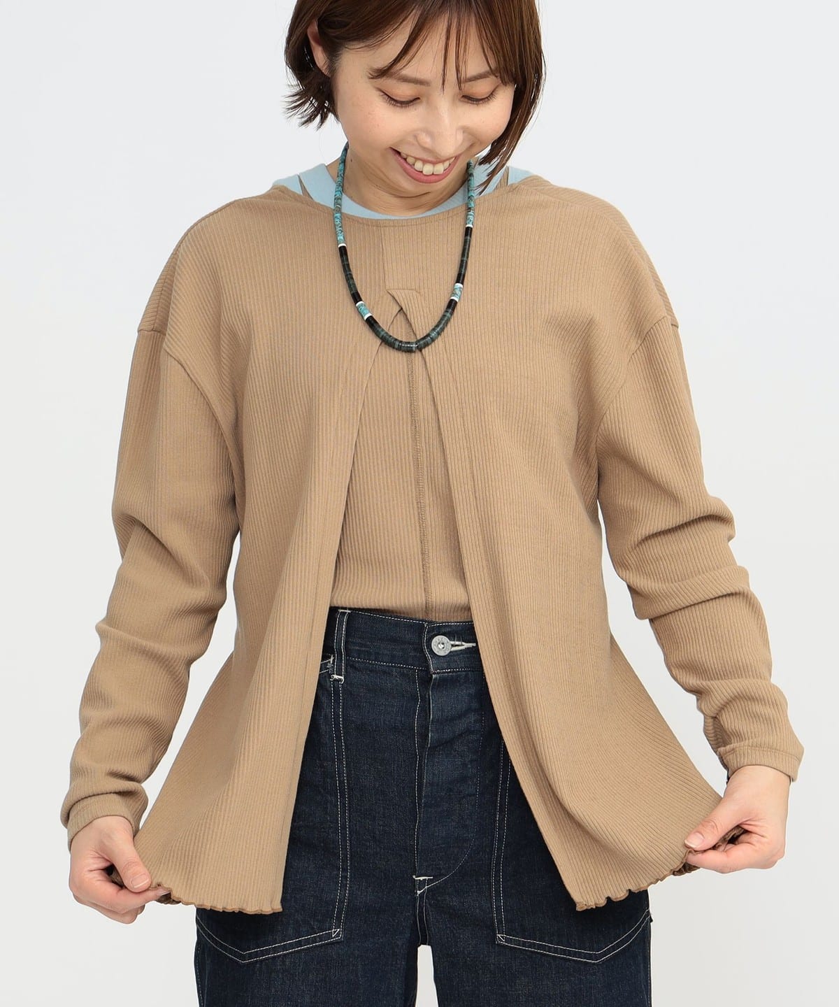 〈WOMEN〉バック トゥ フロント カーディガン トップス WOMEN BEIGE ONE SIZE 〈WOMEN〉バック トゥ フロント カーディガン トップス WOMEN BEIGE ONE SIZE