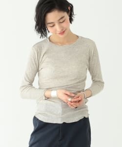 BEAMS BOY / リブ クルーネック 7分袖 カットソー