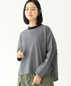 BEAMS BOY / シアサッカー クルー 7分袖 カットソー