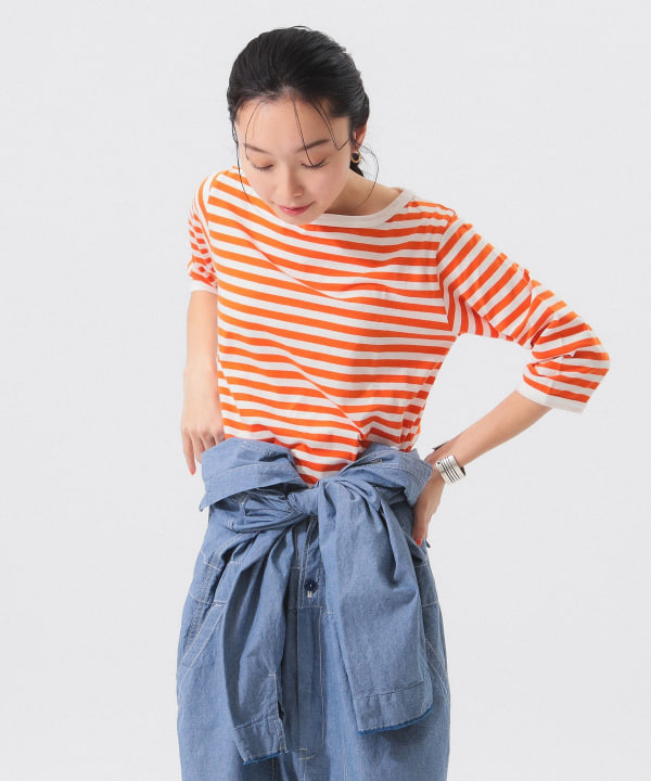 BEAMS BOY BEAMS BOY border boat neck 3/4 sleeve (T-shirts BEAMS BOY BEAMS BOY border boat neck 3/4 sleeve (T-shirts