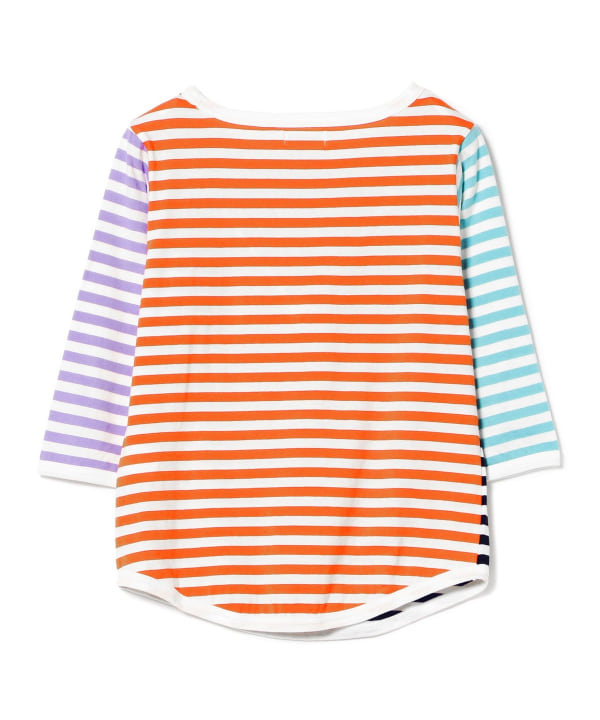 BEAMS BOY（ビームス ボーイ）1cmボーダー ボートネック7分袖