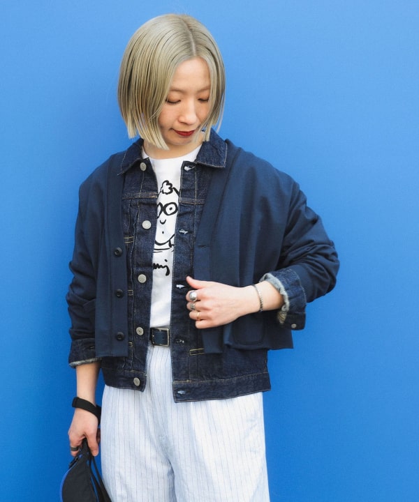 BEAMS BOY（ビームス ボーイ）カットオフ Vネック カーディガン