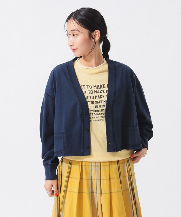 BEAMS BOY（ビームス ボーイ）カットオフ Vネック カーディガン