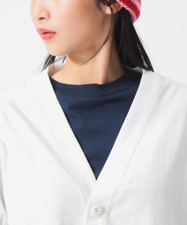 BEAMS カーディガン BEAMS MEN｜BEAMS PLUS ｜レイズドバック スウェット Vネック