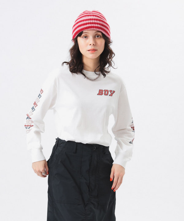 BEAMS BOY（ビームス ボーイ）ボーイ ロゴ ロング スリーブ（T