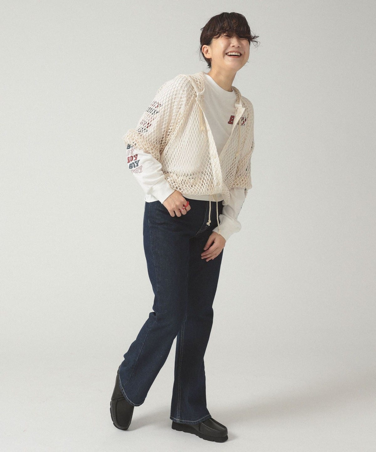 BEAMS BOY（ビームス ボーイ）ボーイ ロゴ ロング スリーブ（T