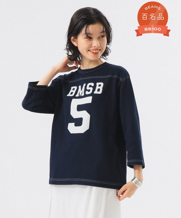 BMSB 7長袖シャツ M テンジク フットボール 3/4 Tシャツ BEAMS BOY（ビームス ボーイ）テンジク フットボール 3/4 T