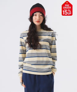 【+15%ポイントUP】ボーイ エンブロイダリー ボーダー ロングスリーブ Tシャツ