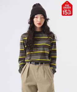 【+15%ポイントUP】ボーイ エンブロイダリー ボーダー ロングスリーブ Tシャツ