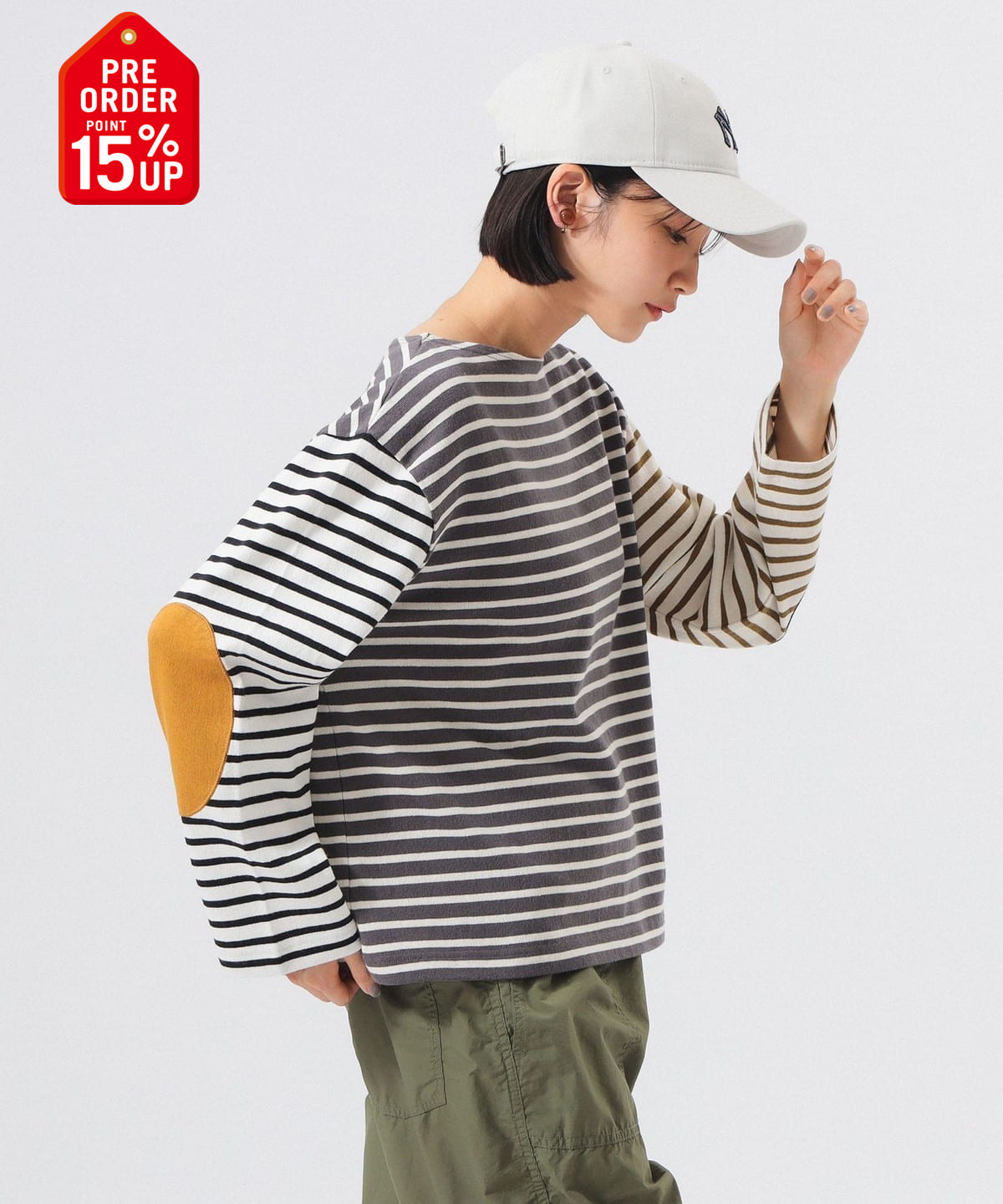 【+15%ポイントUP】エルボー パッチ バスク ロングスリーブ Tシャツ・カットソー WOMEN BODER CRAZY 2 【+15%ポイントUP】エルボー パッチ バスク ロングスリーブ Tシャツ・カットソー WOMEN BODER CRAZY 2
