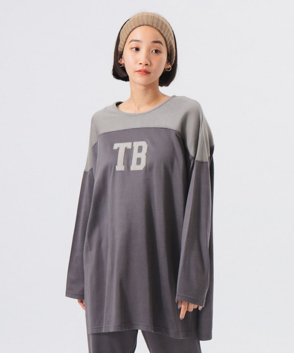 20-60代からのファッション通販  BEAMS BOY（ビームス ロングスリーブ フットボール ボーイ）ロゴ トップス