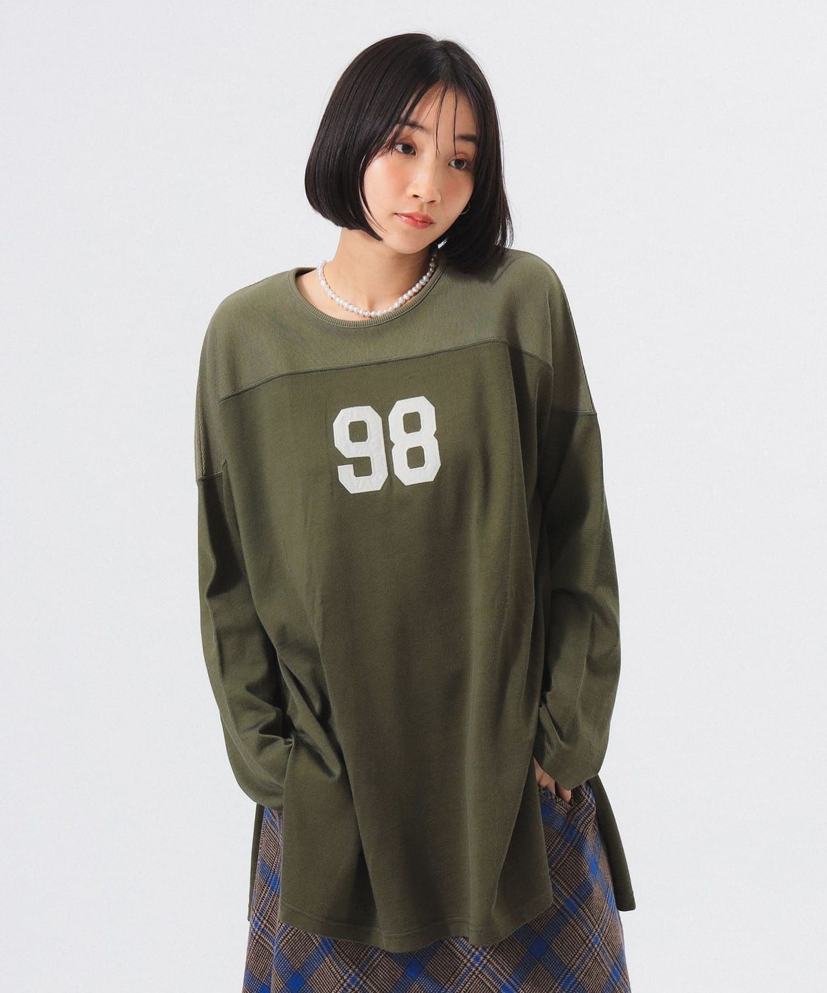 ロゴ フットボール ロングスリーブ Tシャツ Tシャツ・カットソー WOMEN OLIVE ONE SIZE ロゴ フットボール ロングスリーブ Tシャツ Tシャツ・カットソー WOMEN OLIVE ONE SIZE