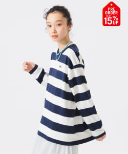 【+15%ポイントUP】【別注】LACOSTE / ボーダー ロングスリーブ Tシャツ