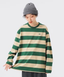 【+15%ポイントUP】【別注】LACOSTE / ボーダー ロングスリーブ Tシャツ