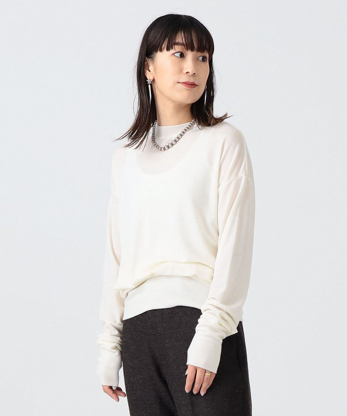 〈女裝〉羊毛羅紋長版上衣
