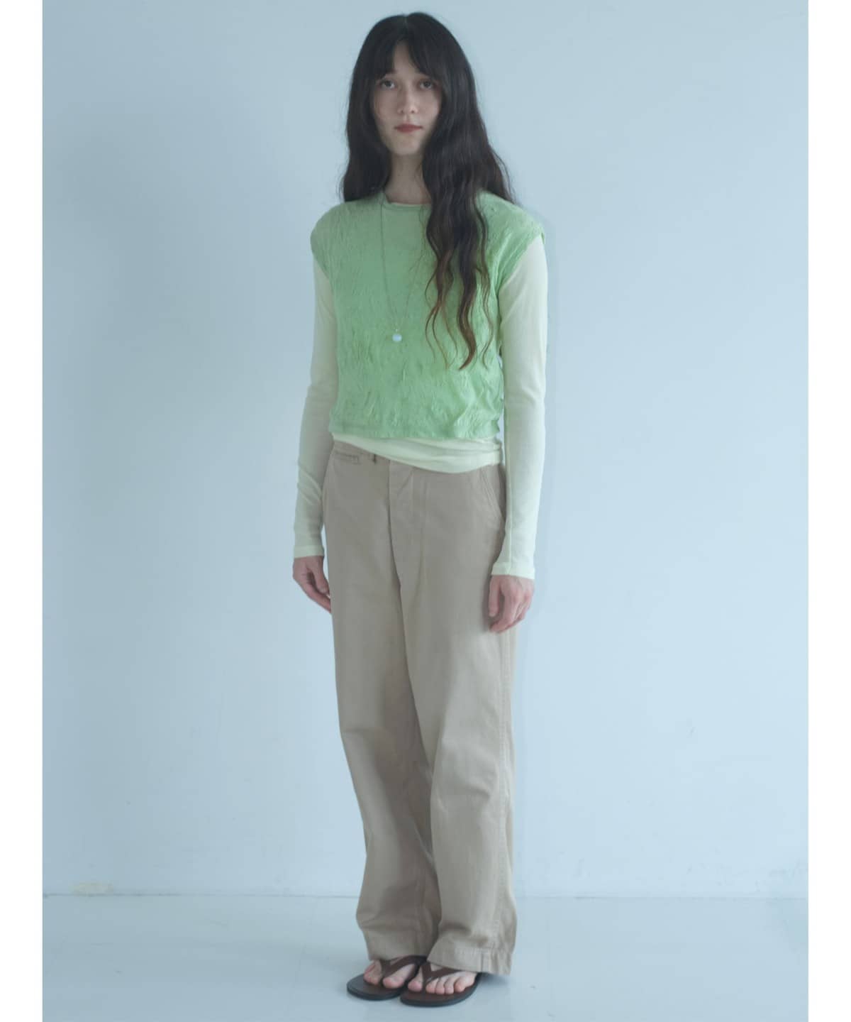 〈WOMENS〉ロングスリーブ＋ベスト Tシャツ・カットソー WOMEN L. GREEN 1