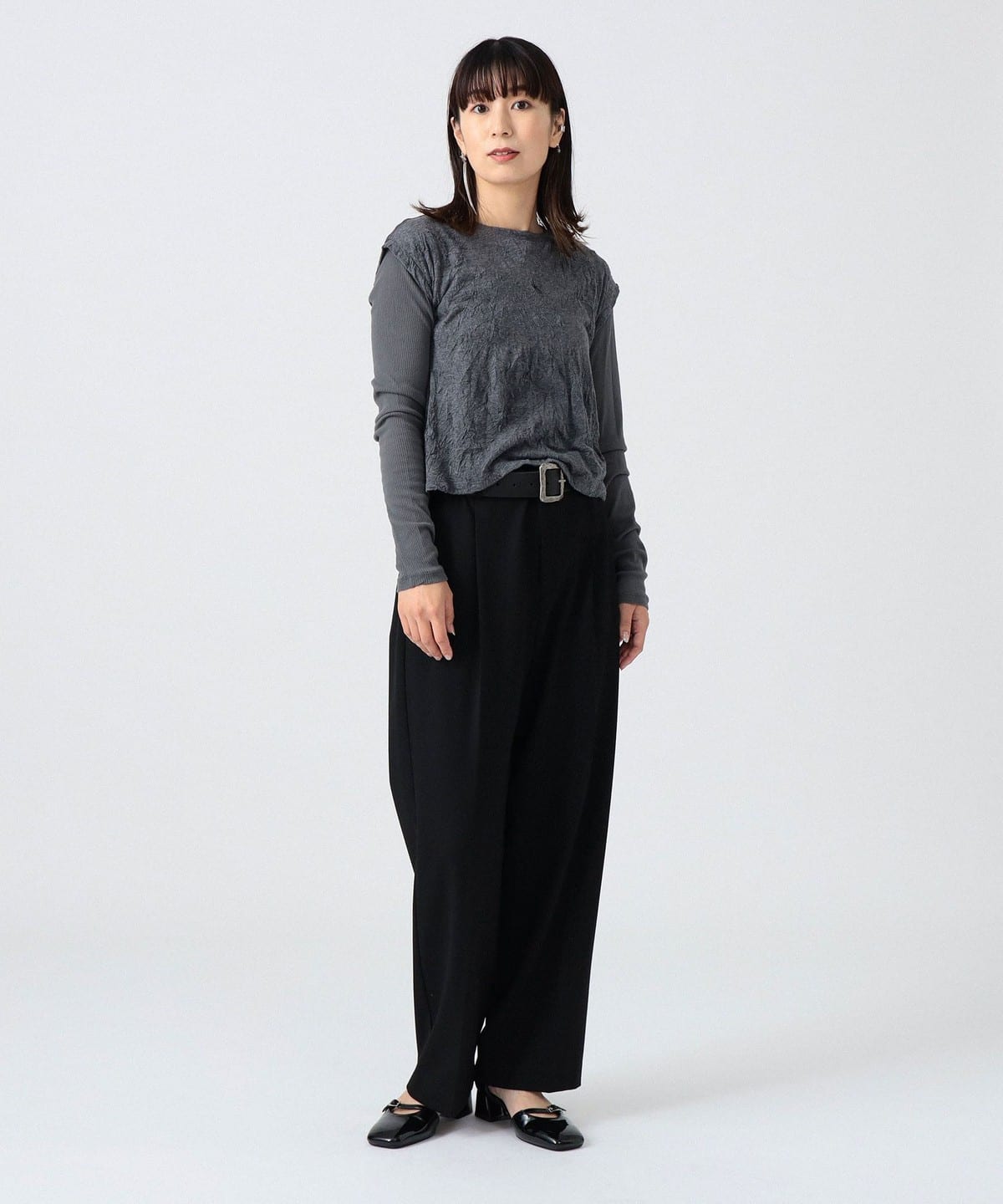 〈女裝〉長袖上衣 + 背心 兩件組