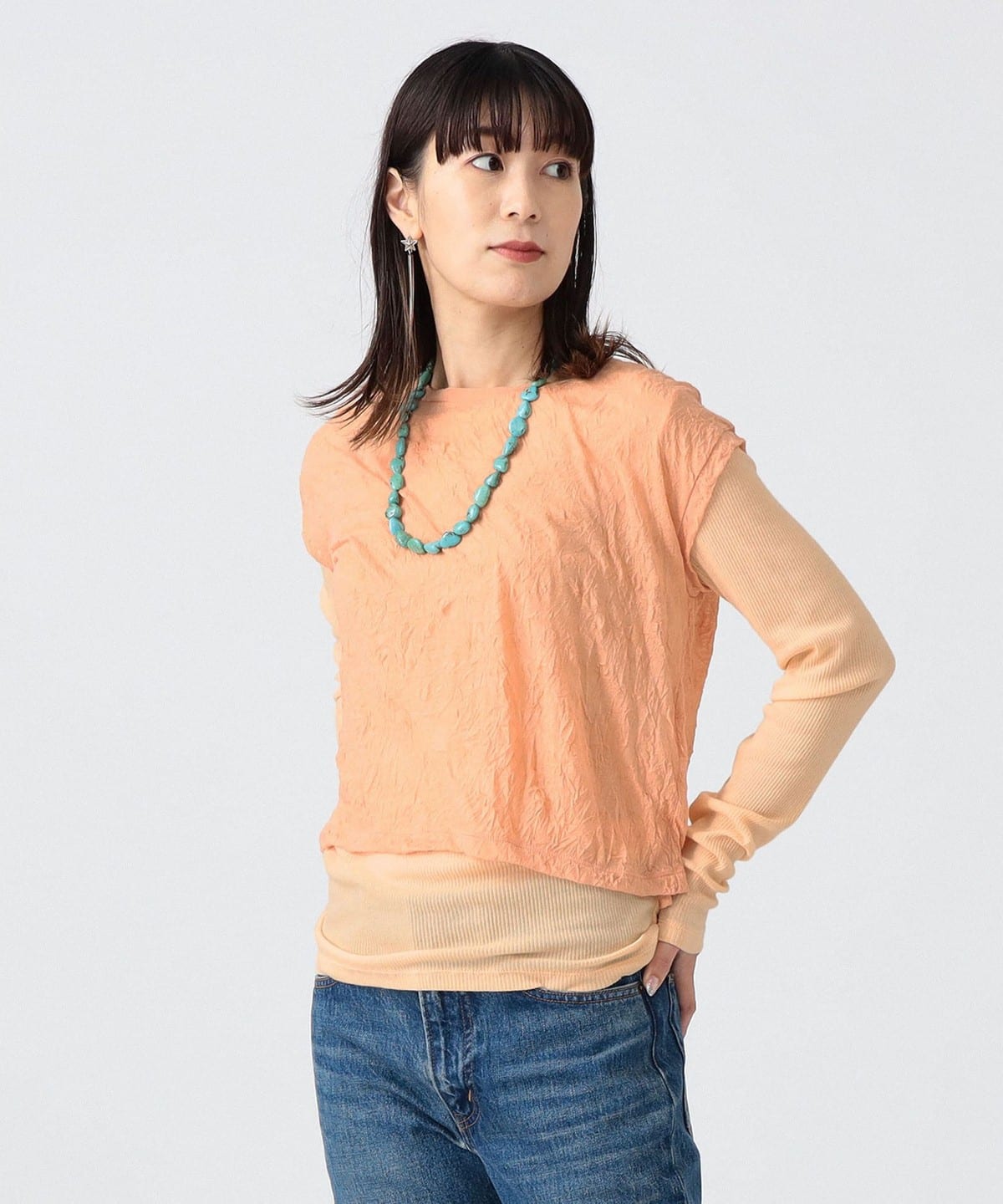 〈女裝〉長袖上衣 + 背心 兩件組