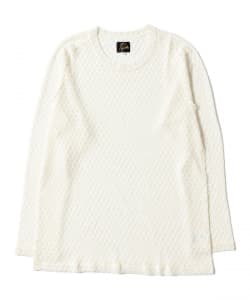 NEEDLES /  Long Sleeve U-Neck Tee - PE/W Raschel Lace