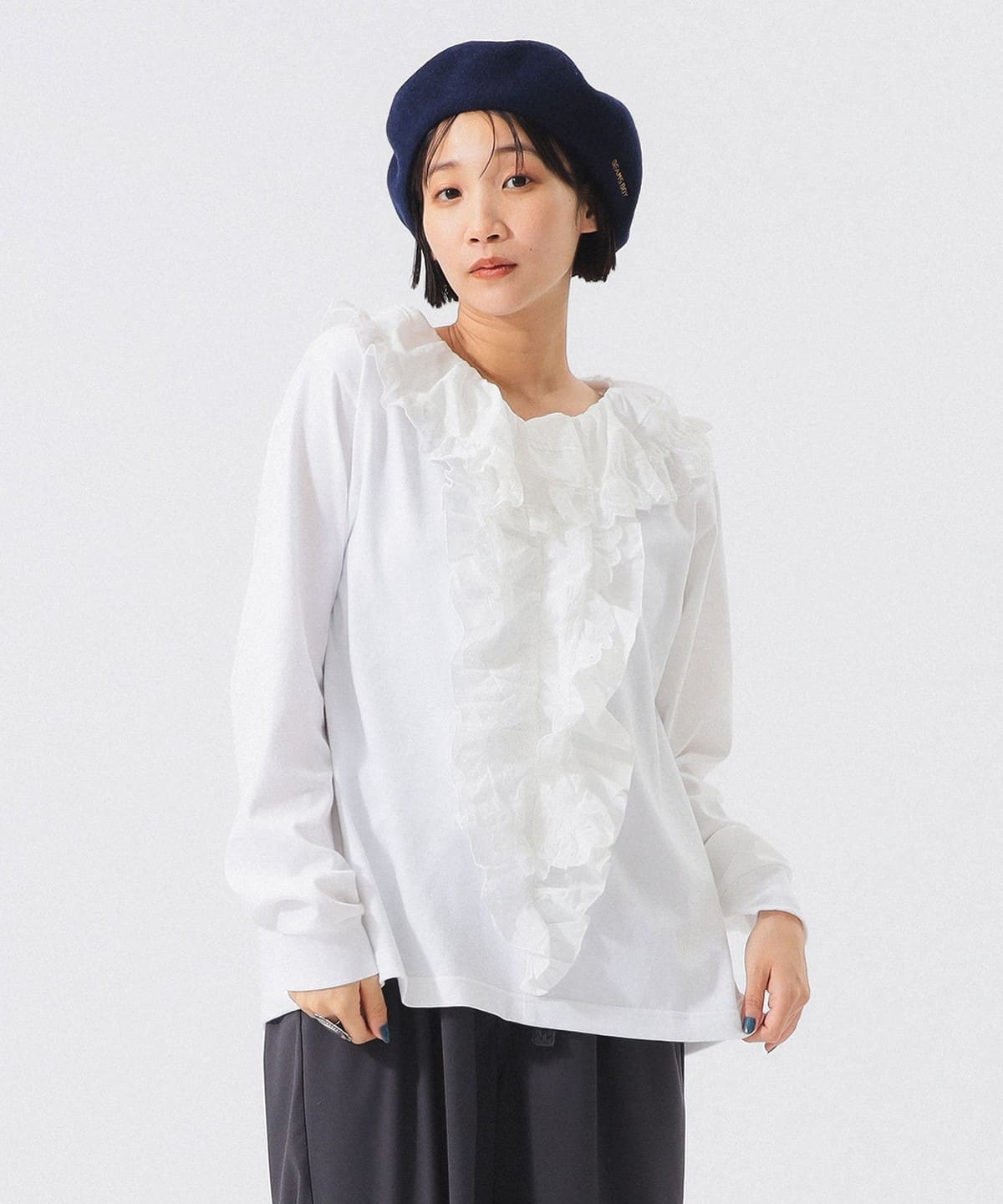 【別注】TORI-TO トリト / フリル襟 Tシャツ Tシャツ・カットソー WOMEN WHITE ONE SIZE 【別注】TORI-TO トリト / フリル襟 Tシャツ Tシャツ・カットソー WOMEN WHITE ONE SIZE