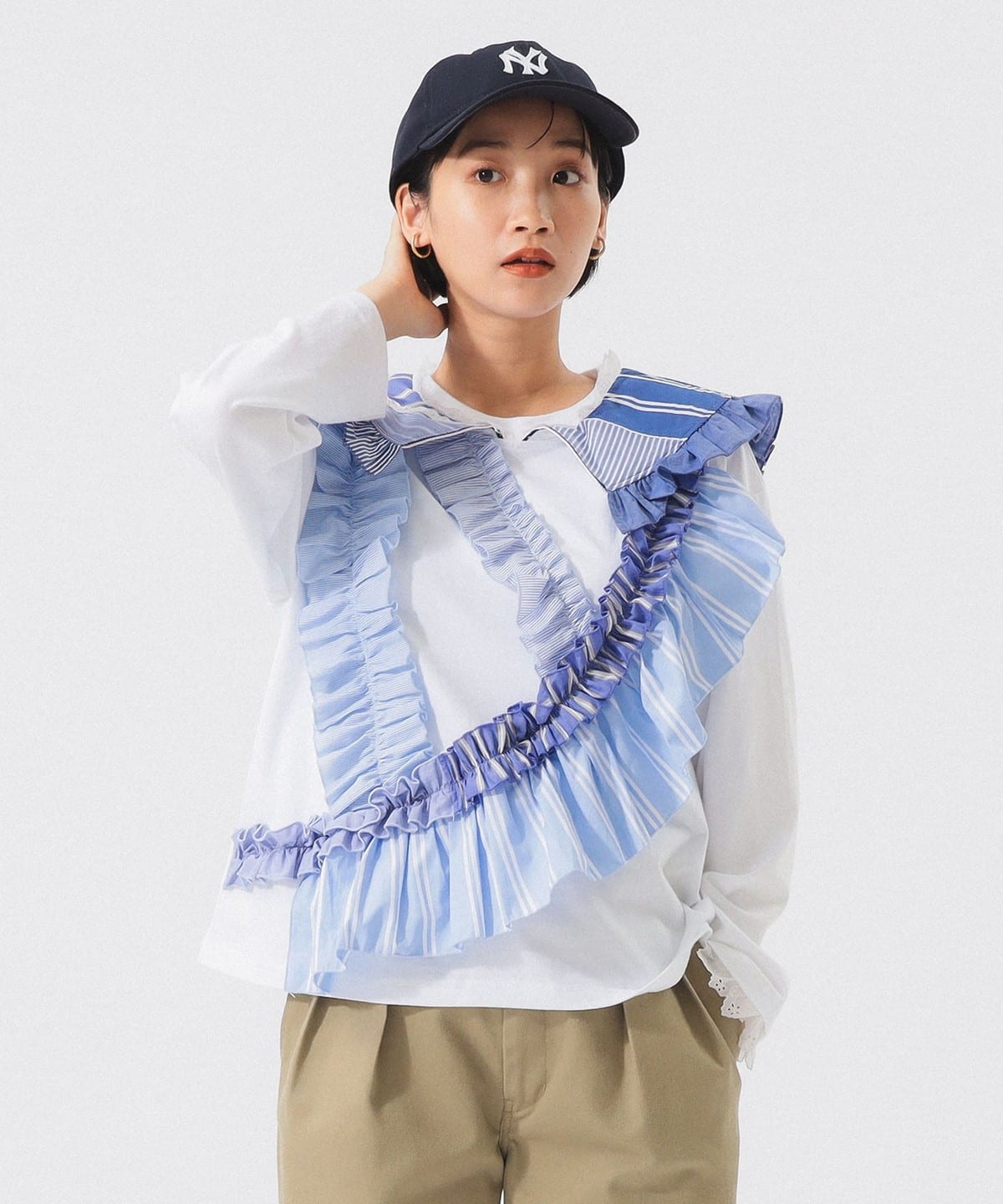 【別注】TORI-TO トリト / フリルカラー Tシャツ Tシャツ・カットソー WOMEN WHITE ONE SIZE 【別注】TORI-TO トリト / フリルカラー Tシャツ Tシャツ・カットソー WOMEN WHITE ONE SIZE