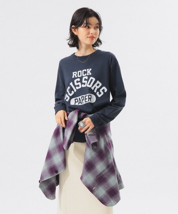 希少♡ビームス×ハリスツイード チェック ピーコート スリーブタグ BEAMS BOY（ビームス ボーイ）【別注】SCREEN STARS / プリント