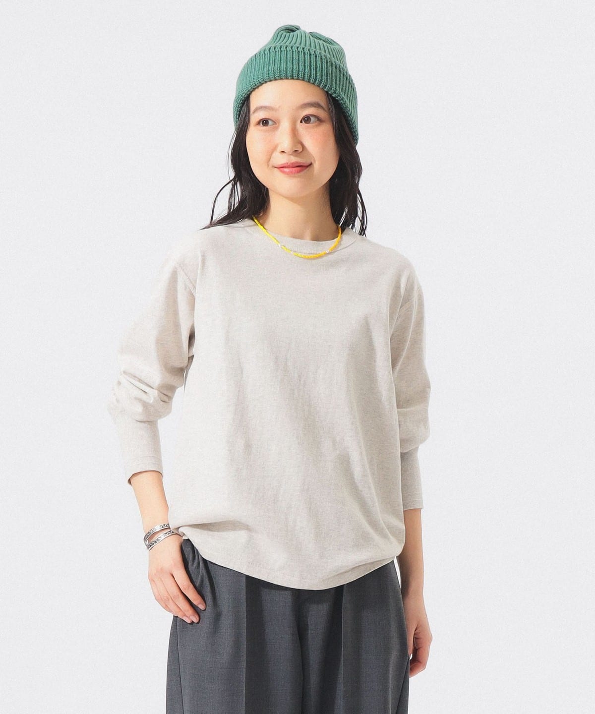 WANIMA ベージュ ロングスリーブ Tシャツ KO-SHIN Look at Me ロングスリーブTシャツ［サンドベージュ］ | 望海風斗