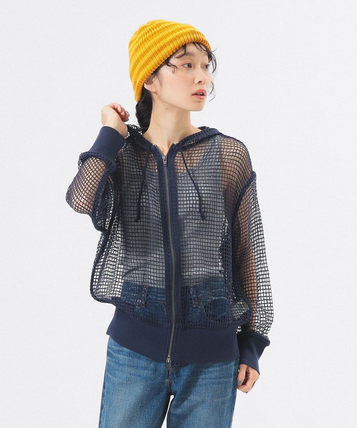 BEAMS BOY ビッグメッシュフーディー BEAMS BOY（ビームス ボーイ）ビッグ メッシュ フーディー（トップス