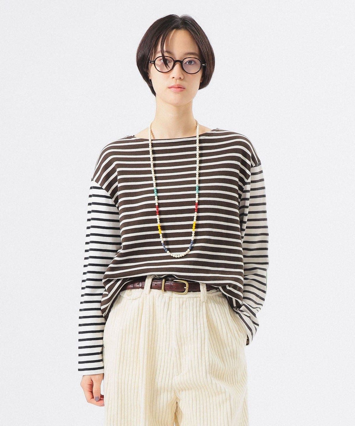 BEAMS BOY（ビームス ボーイ）エルボーパッチ バスク（Tシャツ