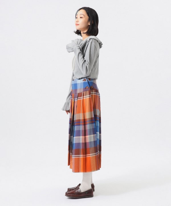 リブ フリル ギャザー ロング スリーブ Model： H165 B80 W59 H85　Size： 2