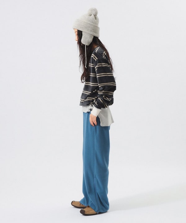 【別注】Healthknit / ボーダー ベロア ヘンリーネック BEAMS STAFF：H159　Size：ONE SIZE