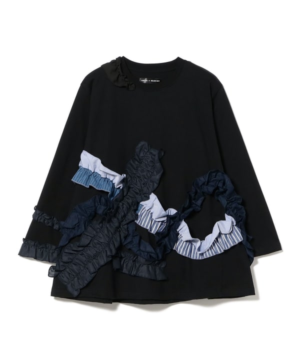 【別注】TORI-TO × BEAMS BOY / ウェーブ フリル ロング スリーブ Tシャツ