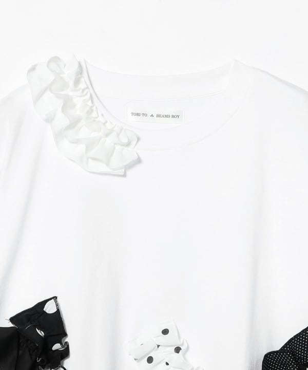 【別注】TORI-TO × BEAMS BOY / ウェーブ フリル ロング スリーブ Tシャツ