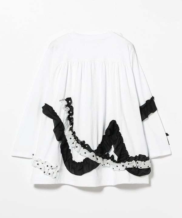 【別注】TORI-TO × BEAMS BOY / ウェーブ フリル ロング スリーブ Tシャツ