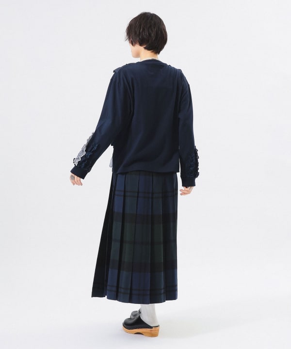 【別注】TORI-TO × BEAMS BOY / コサージュ Tシャツ Model : H166 B84 W60 H86　Size : ONE SIZE