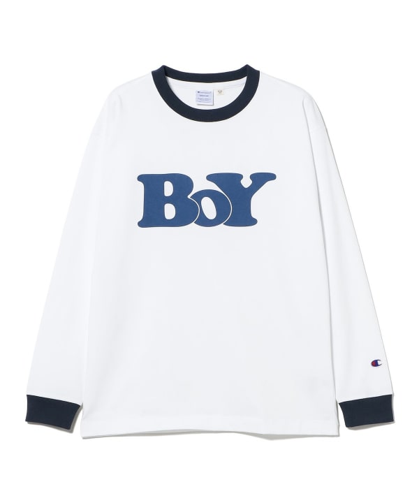 【別注】Champion / BOYロゴ リンガーTシャツ