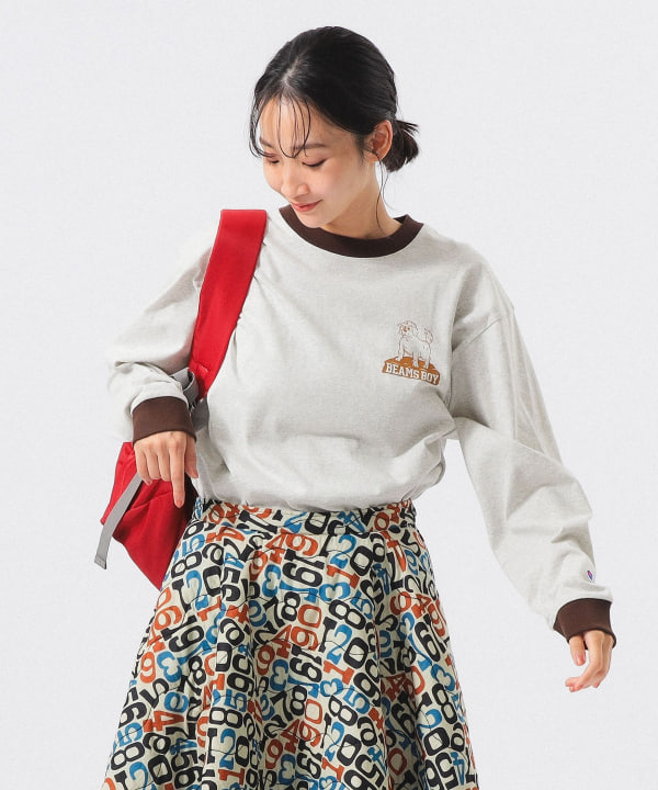 【別注】Champion / BOYロゴ リンガーTシャツ