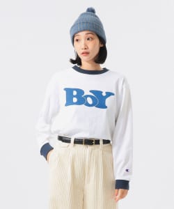 【別注】Champion / BOYロゴ リンガーTシャツ