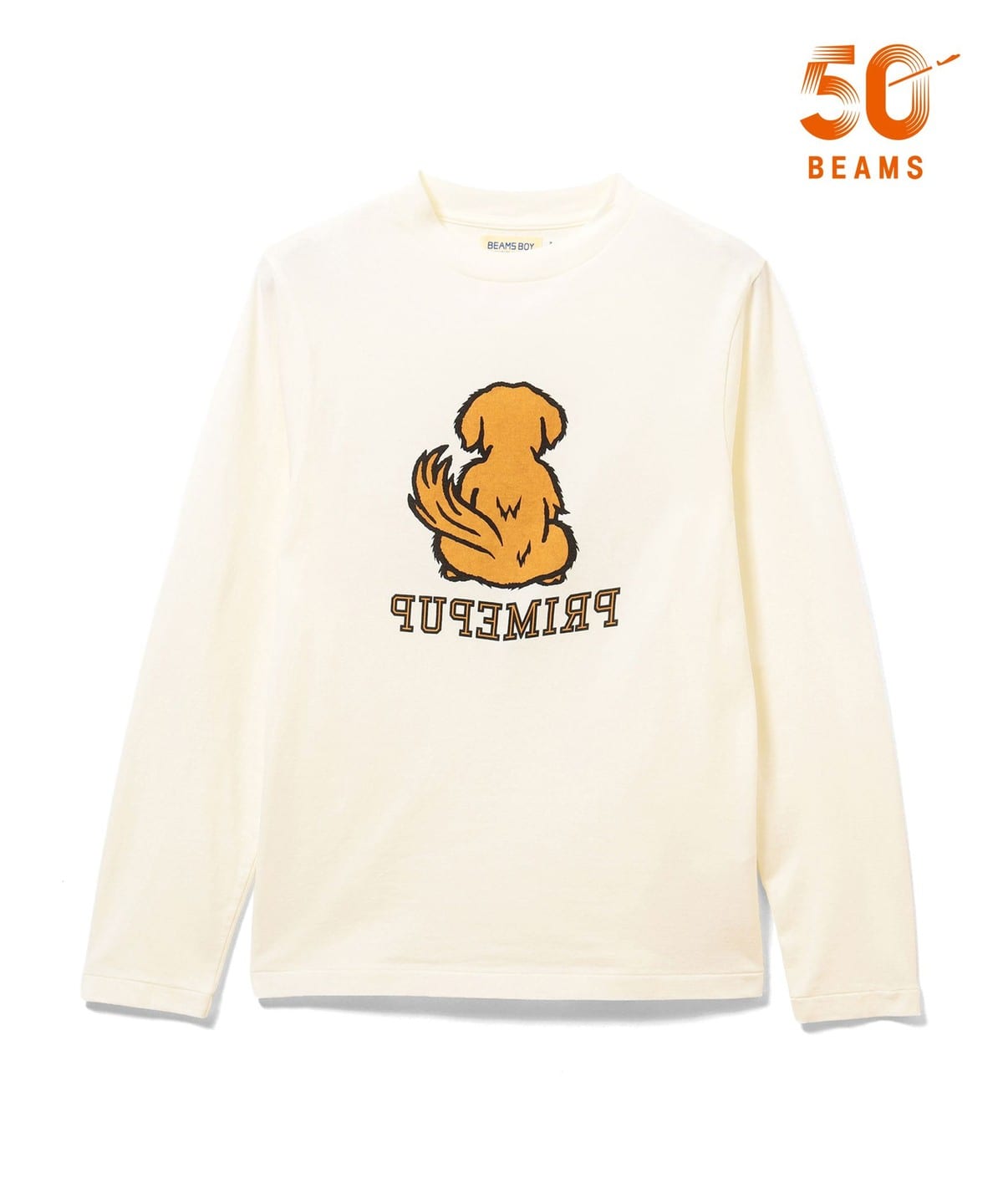 BEAMS O.BOY Dog Tee オフホワイト サイズ1 BEAMS BOY（ビームス ボーイ）ボーイ ドッグ ロングスリーブ（Tシャツ
