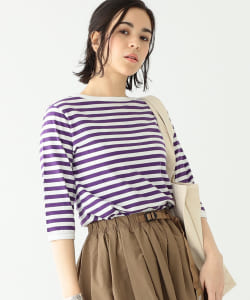 BEAMS BOY / 1cｍボーダー ボートネック7分袖②
