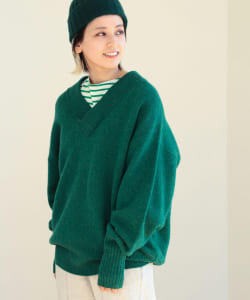 BEAMS BOY / 7ゲージ Vネック プルオーバー ニット